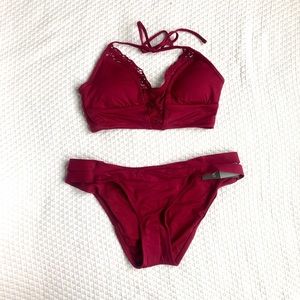 Wine Red Target Bikini